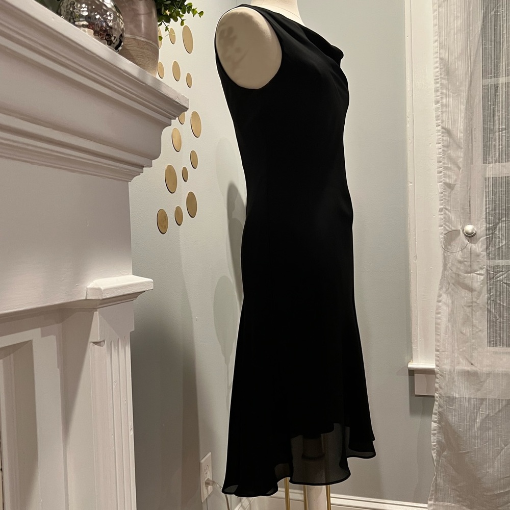 Onyx Nite Draped Neck Cocktail Dress - Picture 3 of 6